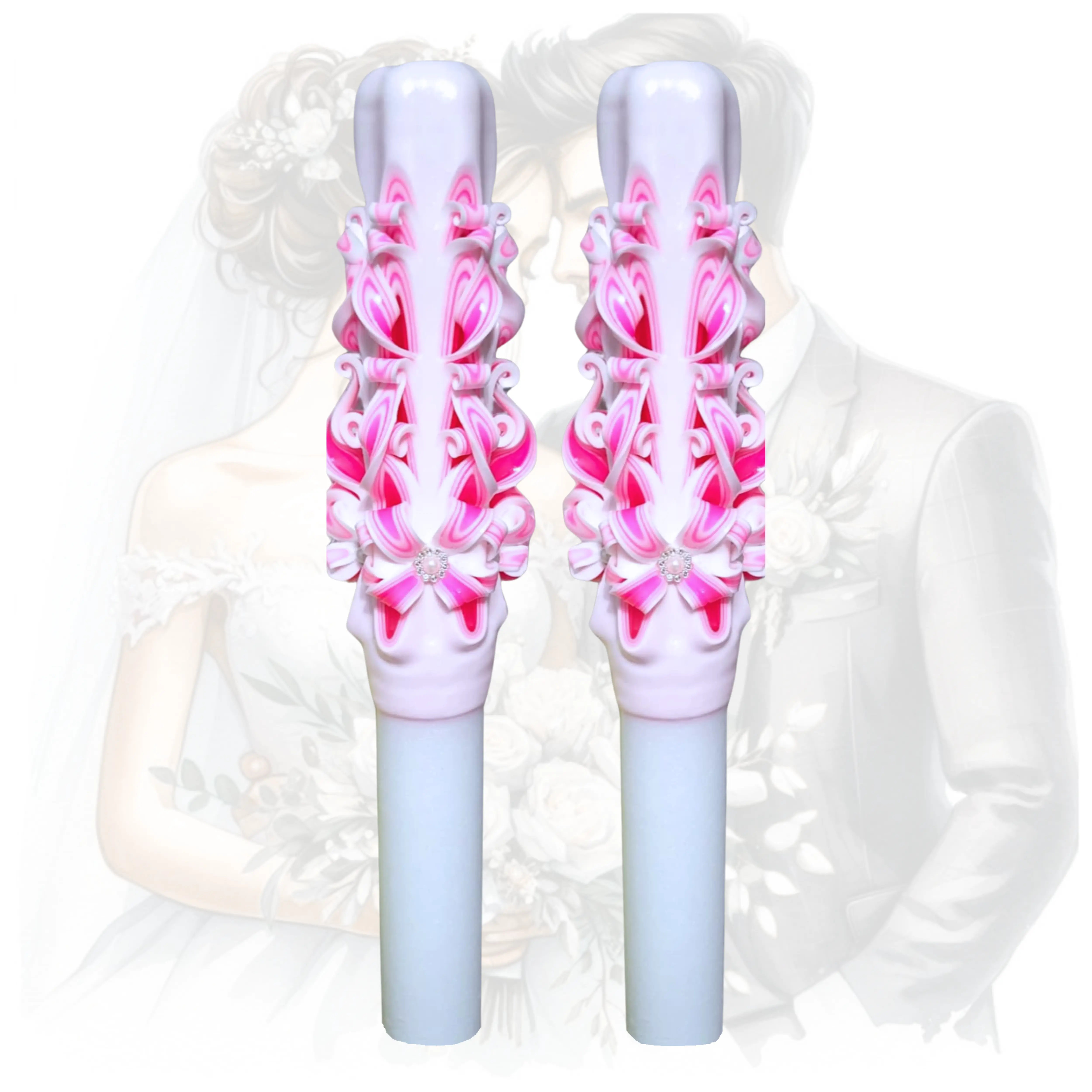 LUMANARI NUNTA SCULPTATE - Lumanari nunta lucrate manual - MIRIAM