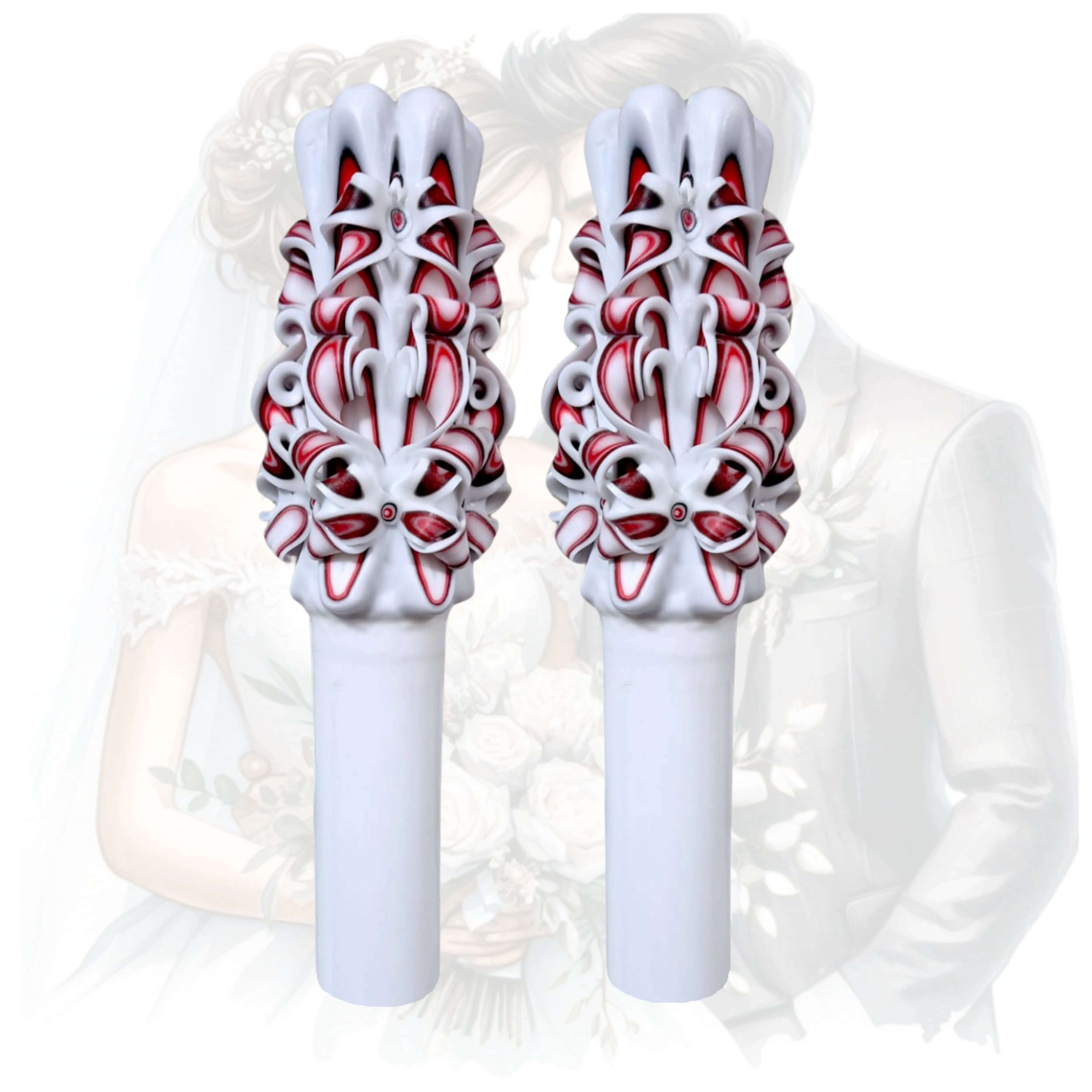 LUMANARI NUNTA SCULPTATE - Lumanare de nunta personalizata sculptata manual