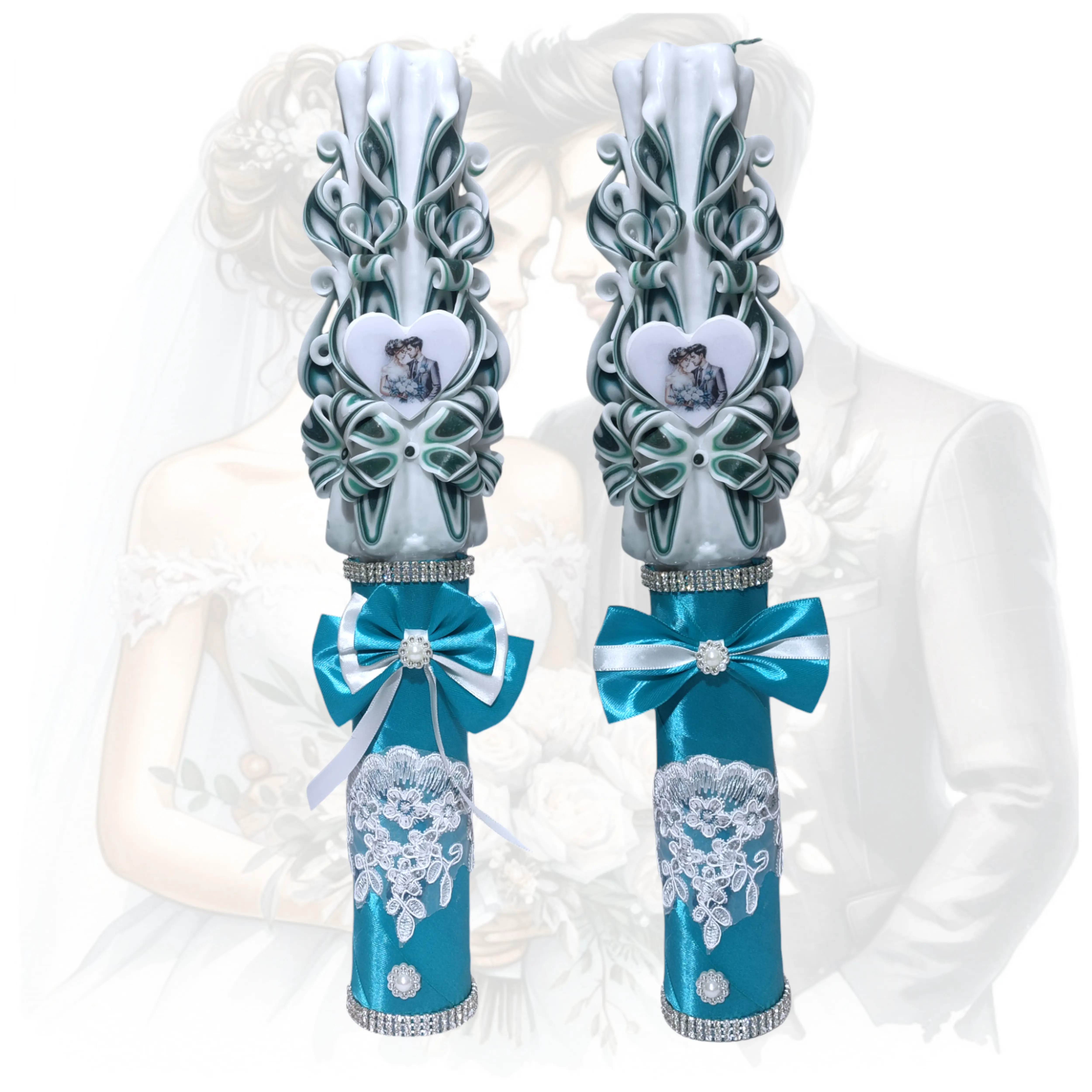 LUMANARI NUNTA SCULPTATE - Lumanari nunta personalizate lucrate manual - MERIDAL