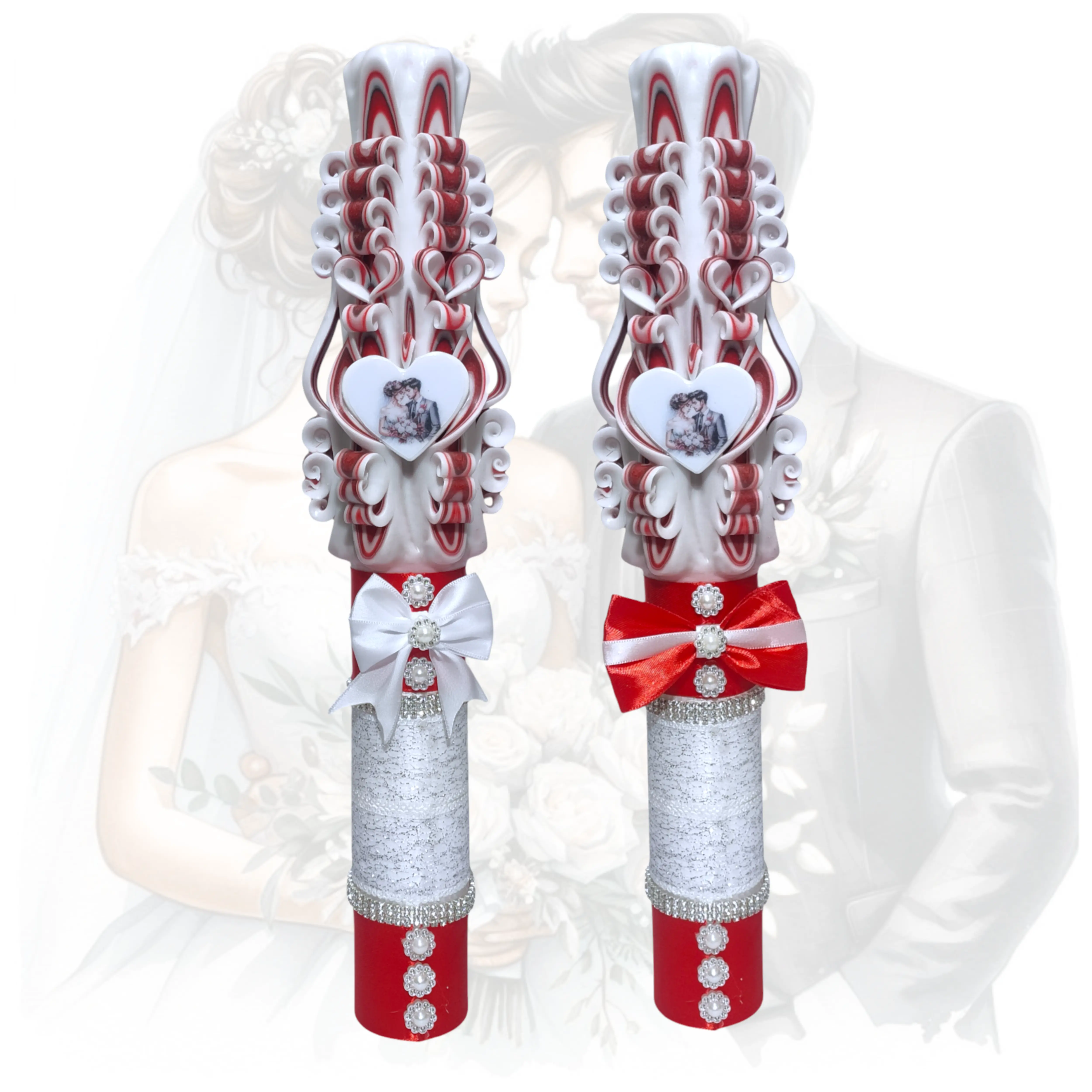 LUMANARI NUNTA SCULPTATE - Lumânări Nuntă personalizate lucrate manual RANI