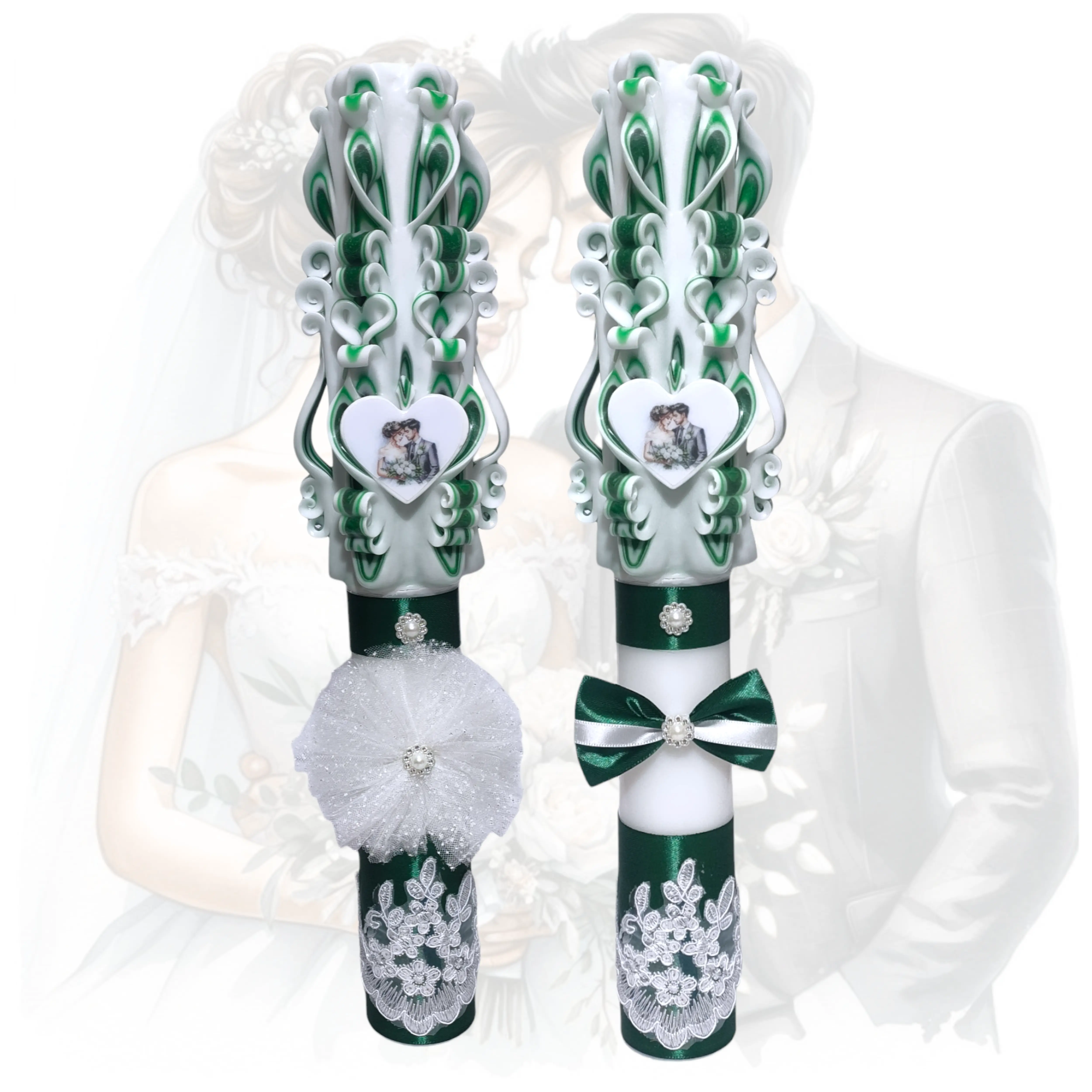 LUMANARI NUNTA SCULPTATE - Lumânări Nuntă personalizate lucrate manual YVA