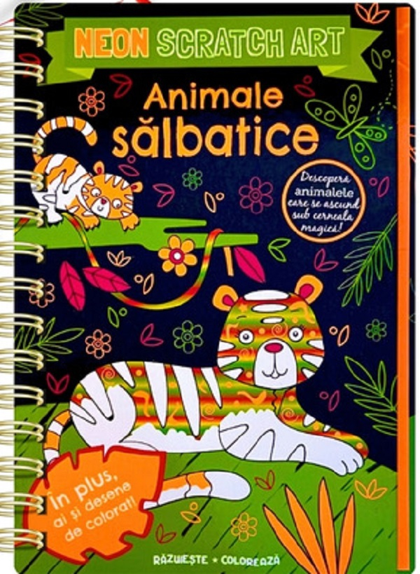 Animale Salbatice. Scratch Art. Neon, - Editura Flamingo [1]