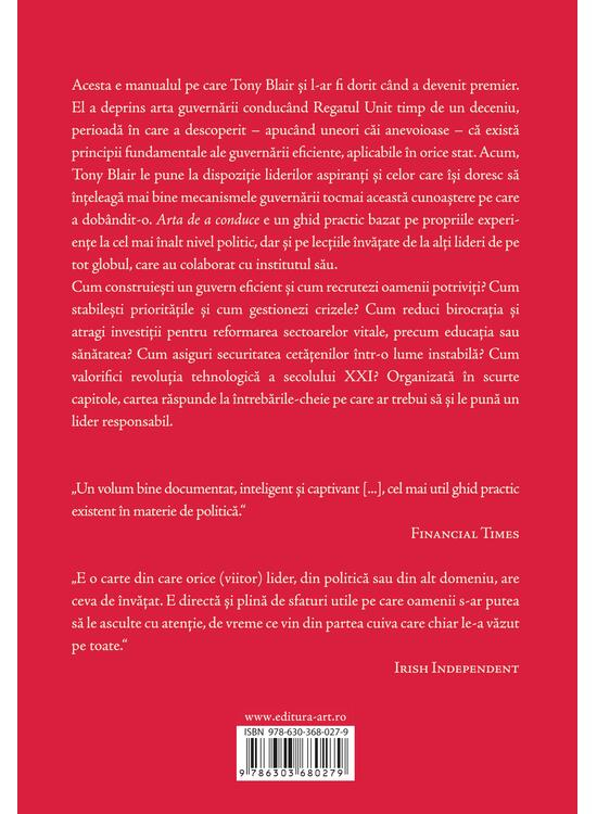 Arta De A Conduce. Lectii Pentru Secolul Xxi, Tony Blair - Editura Art [2]