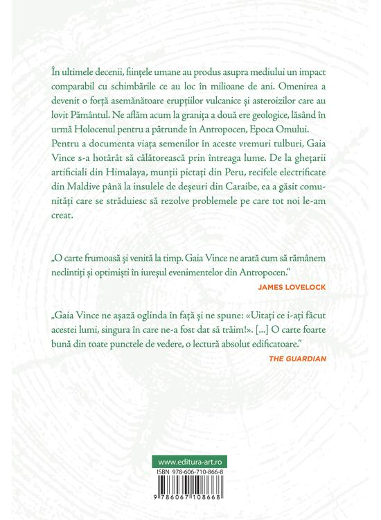 Aventuri In Antropocen. Calatorii Prin Lumea Modelata De Om, Gaia Vince - Editura Art [2]