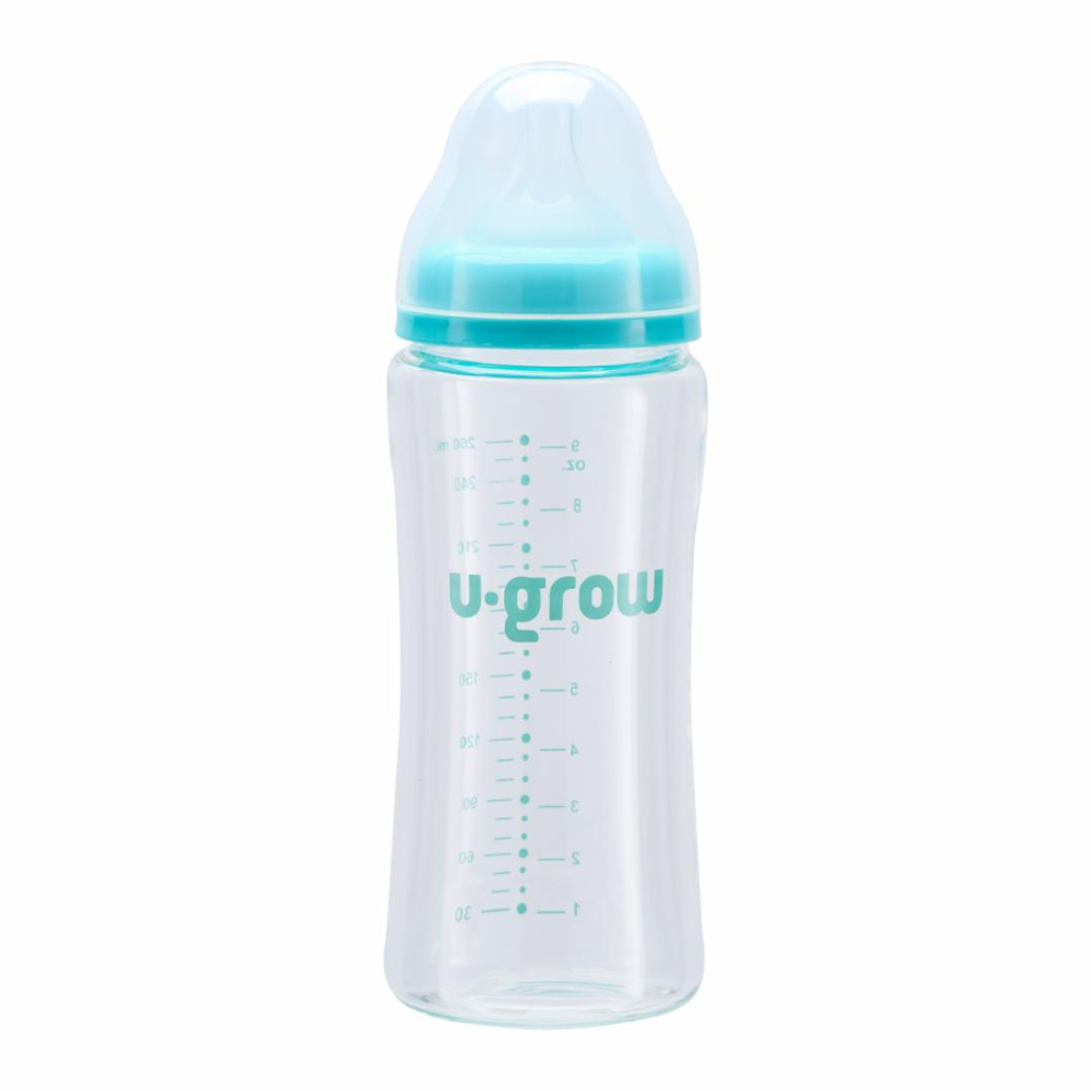Biberon de sticla 260 ml+2 tetine,U-Grow [2]