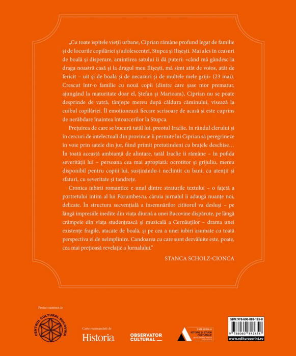 Ciprian Porumbescu - Jurnal 1879. Cernauti – Stupca, Ciprian Porumbescu - Editura Corint [2]