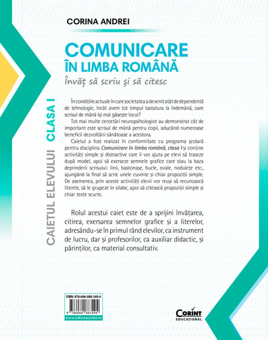 Comunicare În Limba Română. Caietul Elevului. Clasa I. Învăț Să Scriu Și Să Citesc, Corina Andrei - Editura Corint [2]