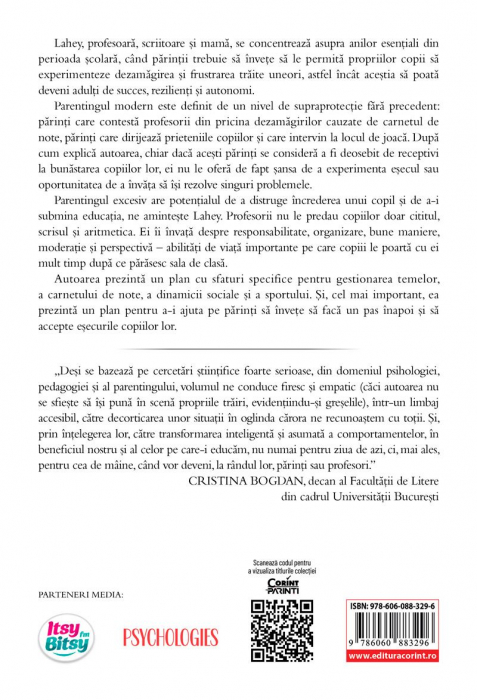 Cum Să Fii Un Părinte Mai Bun. Ajută-Ți Copilul Să Învețe Din Greșeli, Jessica Lahey - Editura Corint [2]
