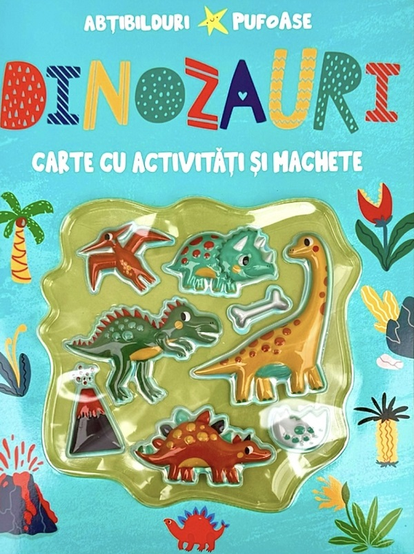 Dinozauri. Abtibilduri Pufoase. Carte Cu Activitati Si Machete, - Editura Flamingo [1]