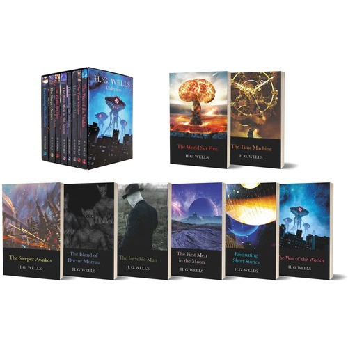 H. G. Wells Collection 8 Books Box Set (The War Of The Worlds, Time Machine, Invisible Man, Island Of Doctor Moreau, First Men In The Moon, World Set Free, Sleeper Awakes & Fascinating Short Stories), [2]
