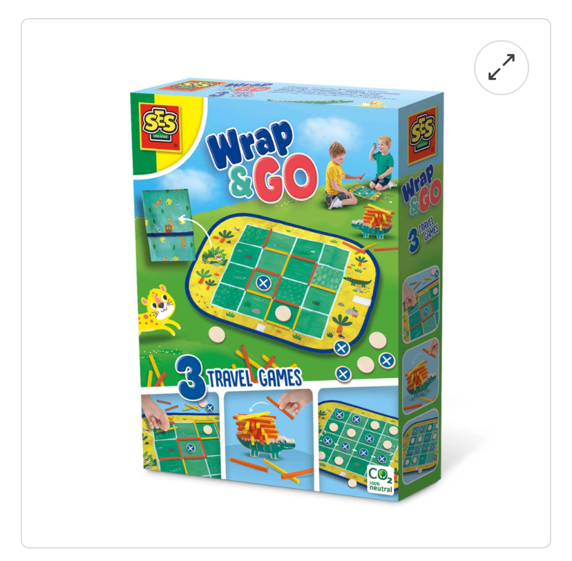 Joc De Calatorie Wrap & Go - Patru La Rand - Puncte Si Linii - Joc De Stivuire Croco [1]