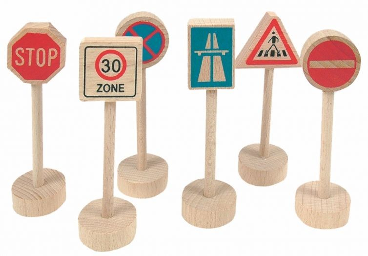 Jucarie Din Lemn - Semne De Trafic (6 Piese) [1]