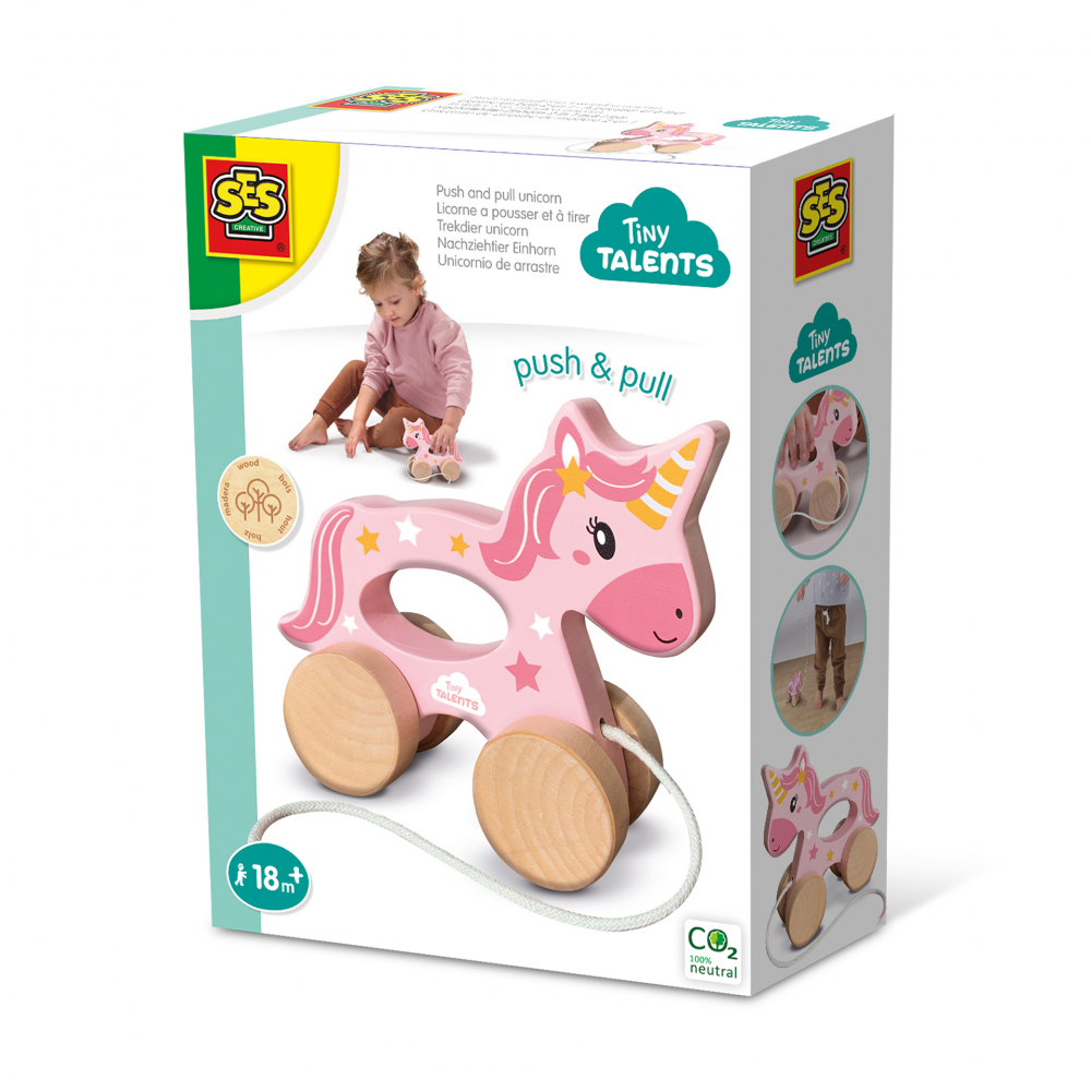 Jucarie Din Lemn - Unicorn 2 In 1, Impinge Si Trage [2]