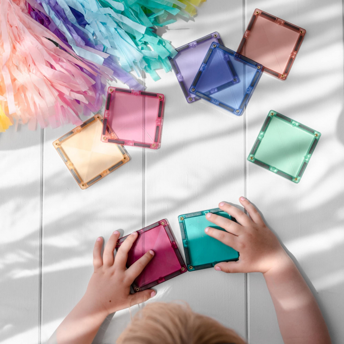 Magnetic Tiles Set constructie magnetic, 120 piese Pastel, creativitate [8]