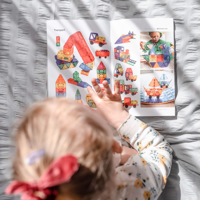 Magnetic Tiles Set constructie magnetic, 40 piese de baza, patrate [5]
