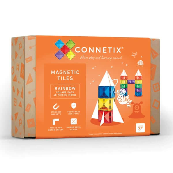 Magnetic Tiles Set constructie magnetic, 40 piese de baza, patrate [7]