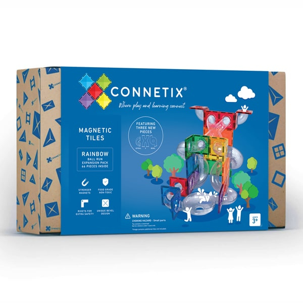 Magnetic Tiles Set magnetic, 66 piese, circuit cu bile - Marble run [2]