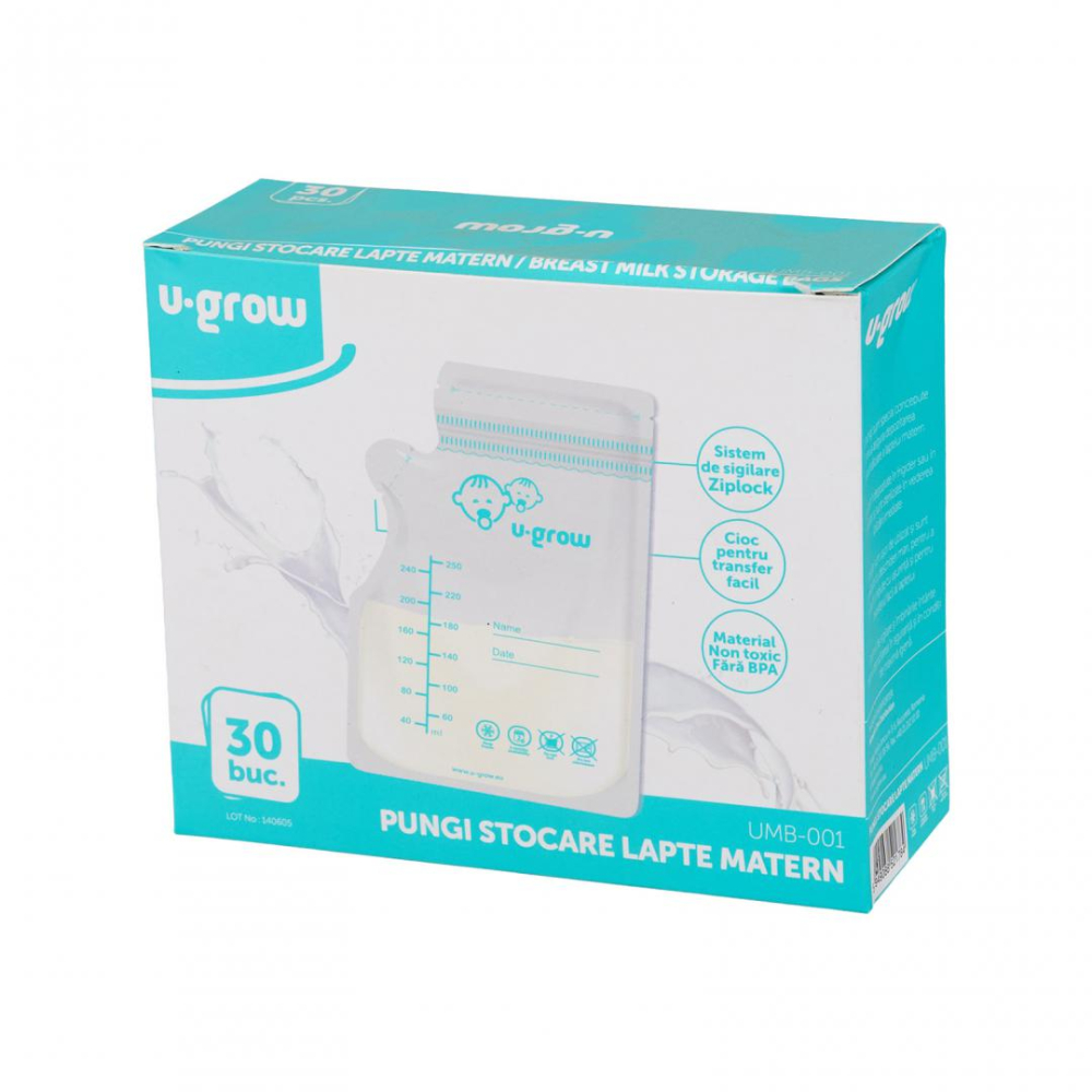 Pungi stocare lapte matern 30buc, U-Grow [2]