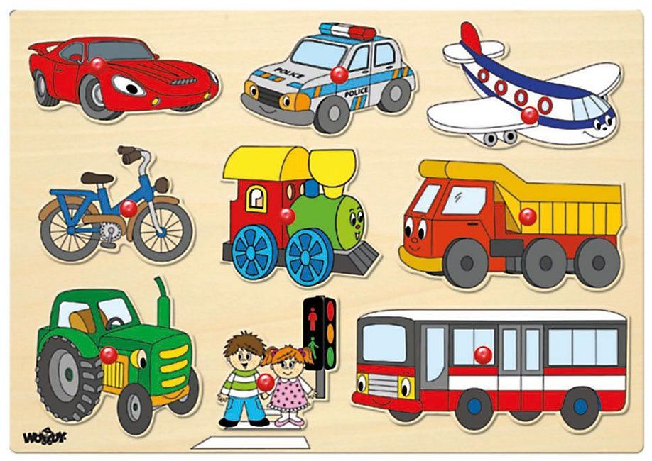 Puzzle Din Lemn Cu Butoni - Mijloace De Transport [1]