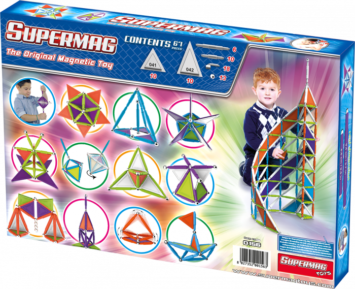 Set de constructie magnetic Supermag Trendy, 67 piese [2]