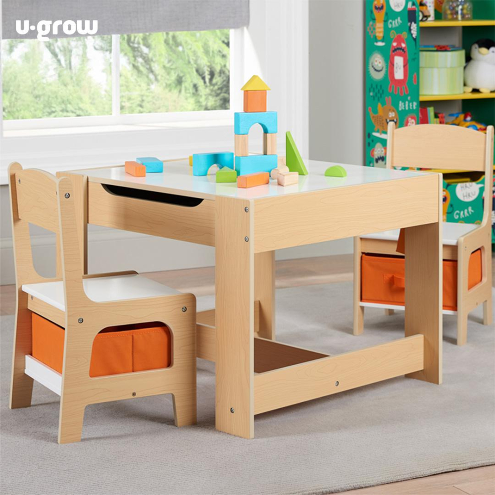 Set masuta si 2 scaune,lemn natur,U-Grow [9]