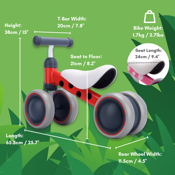 Trotineta cadru metal fara pedale bebelusi - Ride On, Buburuza [4]