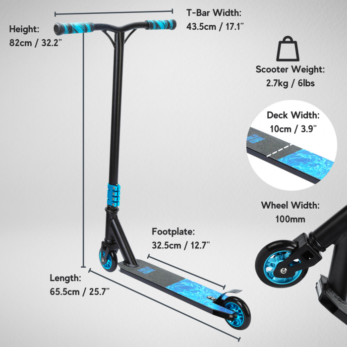 Trotineta de scheme freestyle - Scooter DELUXE Albastru, 2 roti [3]