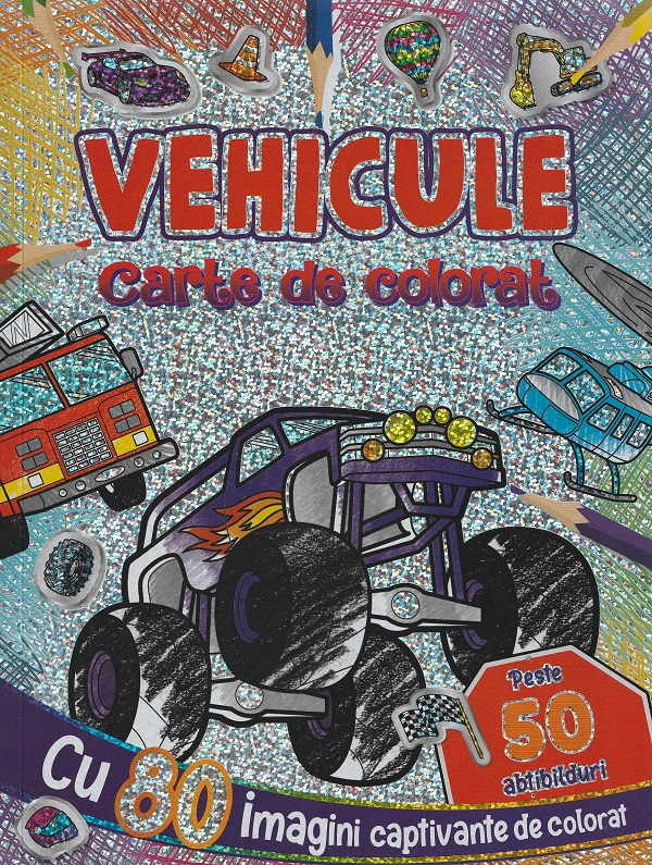 Vehicule Carte De Colorat Cu Abtibilduri, - Editura Flamingo [1]