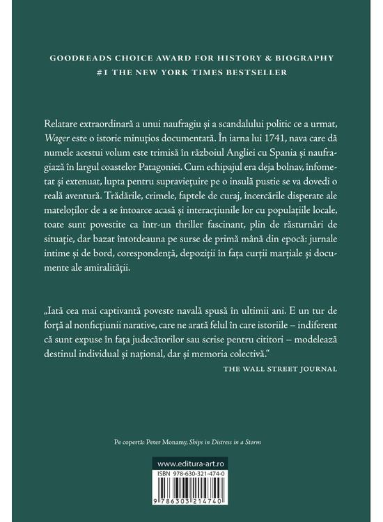Wager. O Poveste Despre Naufragiu, Rebeliune Si Crima, David Grann - Editura Art [2]