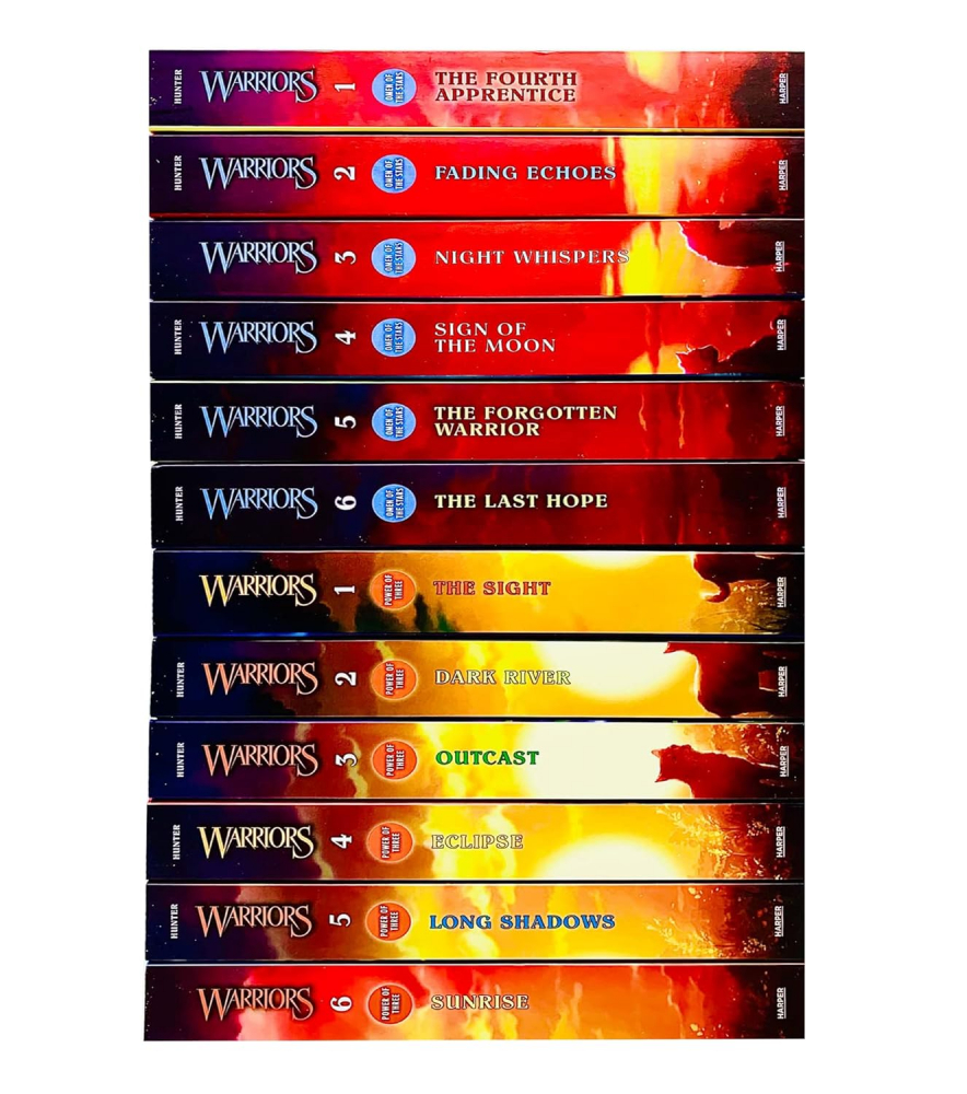 Warrior Cats Series 3-4 Volume 13 To 24 Books Collection Set(The Complete Third Series (Warriors:Power Of Three Volume 13 To 18)& The Complete Fourth Series (Warriors:Omen Of The Stars Volume 19T,Erin [2]