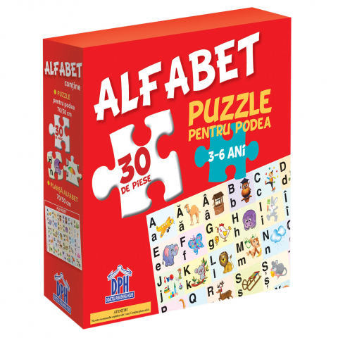 3-5 ani - Alfabetul - Puzzle Podea 50X70 + Afis 50X70,  - Editura DPH