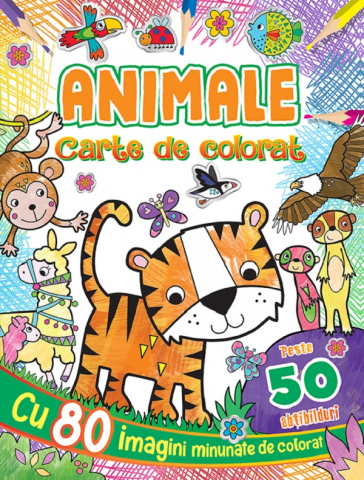 Carti de colorat - Animale Carte De Colorat Cu Abtibilduri, - Editura Flamingo