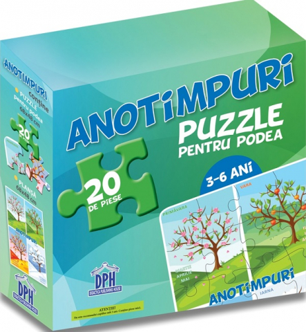 3-5 ani - Anotimpuri - Puzzle Podea 50X70 + Afis 50X70,  - Editura DPH