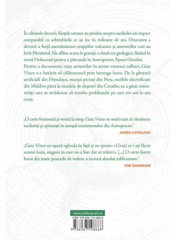 Aventuri In Antropocen. Calatorii Prin Lumea Modelata De Om, Gaia Vince - Editura Art [1]