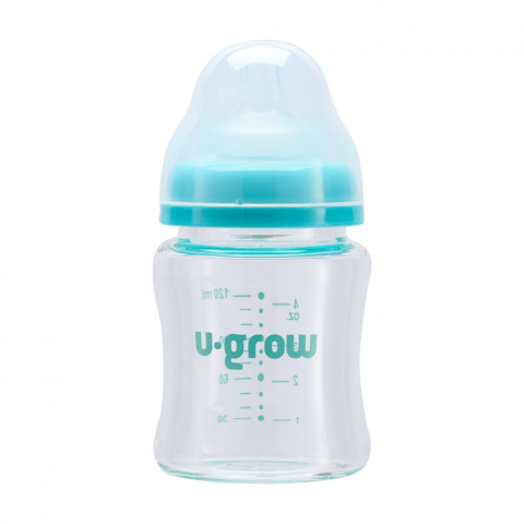 Biberon de sticla 120 ml+2 tetine,U-Grow [1]