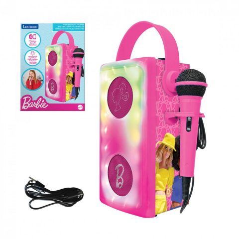 Jucarii - BOXA CU LUMINI&MICROFON FARA FIR, BARBIE