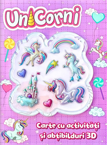 Editura Flamingo - Carte Cu Activități Și Abțibilduri 3D: Unicorni, - Editura Flamingo