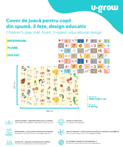 Covor de joaca120*180*1cm,educativU-Grow [4]