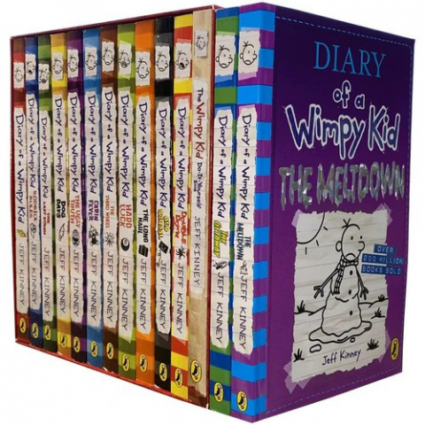 12-14 ani - Diary Of A Wimpy Kid Collection 14 Books Set Meltdown  Getaway  Double Down  Old School,Jeff Kinney - Editura Puffin