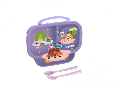 Baby - Farfurie compartimentata cu capac , mov