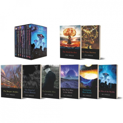 H. G. Wells Collection 8 Books Box Set (The War Of The Worlds, Time Machine, Invisible Man, Island Of Doctor Moreau, First Men In The Moon, World Set Free, Sleeper Awakes & Fascinating Short Stories), [1]