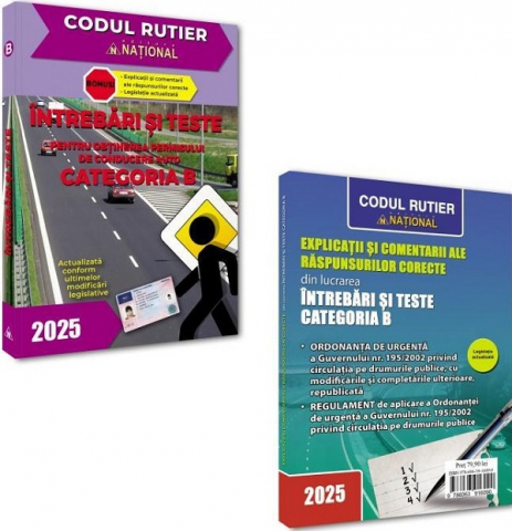 National - Intrebari Si Teste Pentru Obtinerea Permisului De Conducere Auto. Categoria B Ed.2025,  - Editura National