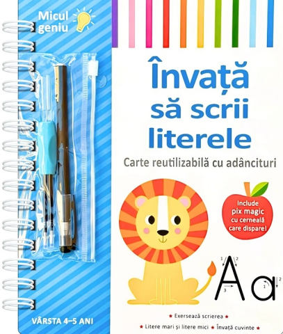Editura Flamingo - Învață Să Scrii Literele. Carte Reutilizabilă Cu Adâncituri, - Editura Flamingo