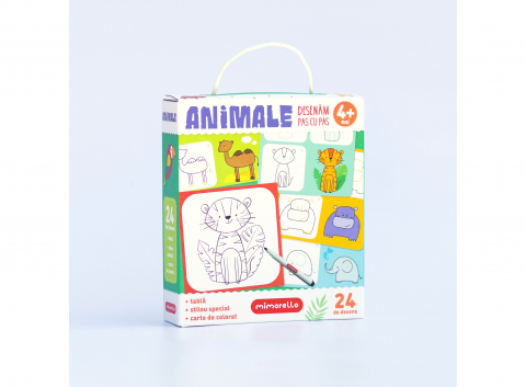 Joc Educativ Mimorello - Animale - Desenăm Pas Cu Pas, - Editura Mimorello