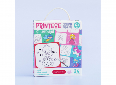 Joc Educativ Mimorello - Prințese Și Unicorni - Desenăm Pas Cu Pas, - Editura Mimorello