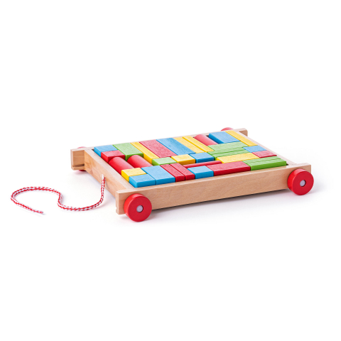 Jucarii - Jucarie Din Lemn - Carucior Cu Cuburi