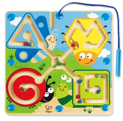 Jucarii educative - Jucarie Din Lemn - Labirint Magnetic Insecte