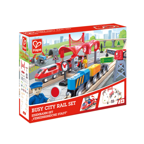 Jucarie Din Lemn - Set De Trenuri Urbane (51 Piese) [1]