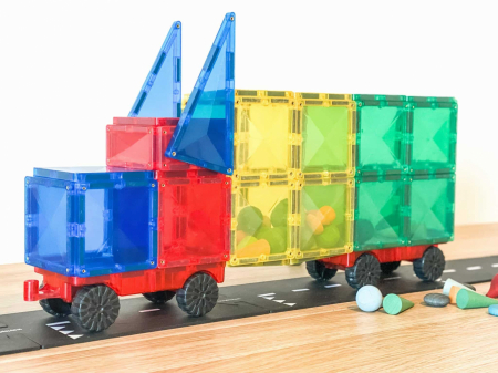 Connetix - Magnetic Tiles Set constructie magnetic, 24 piese masinute