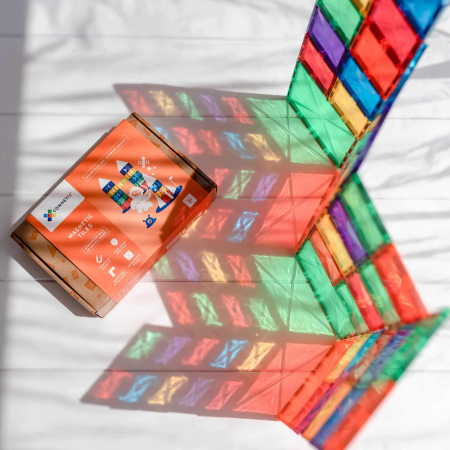 Magnetic Tiles Set constructie magnetic, 40 piese de baza, patrate [2]